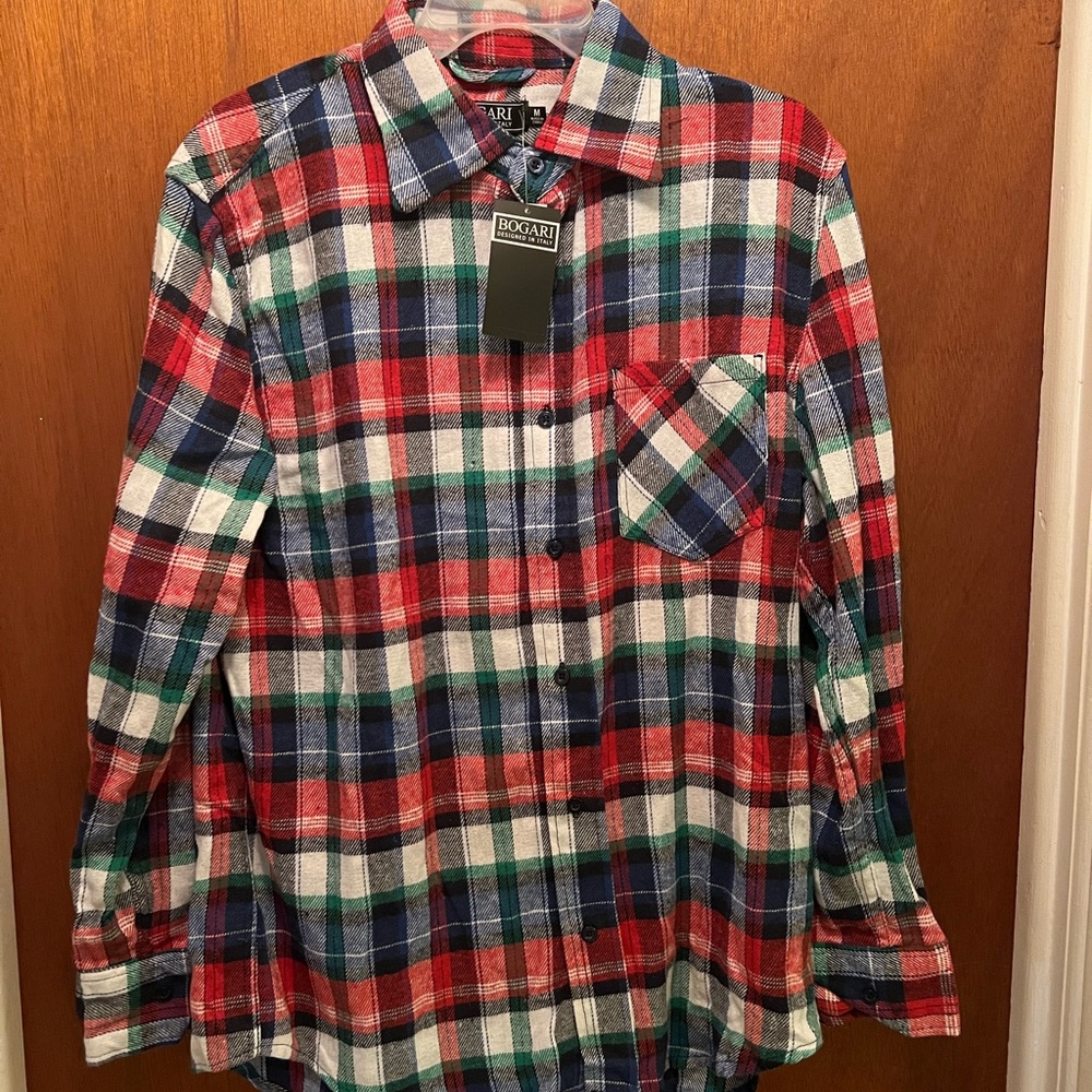 Bogari Mens Flannel Button up NWT